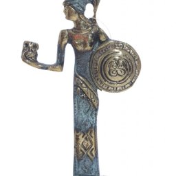 Bronze Statue of Goddess Athena with an owl and her shield 1